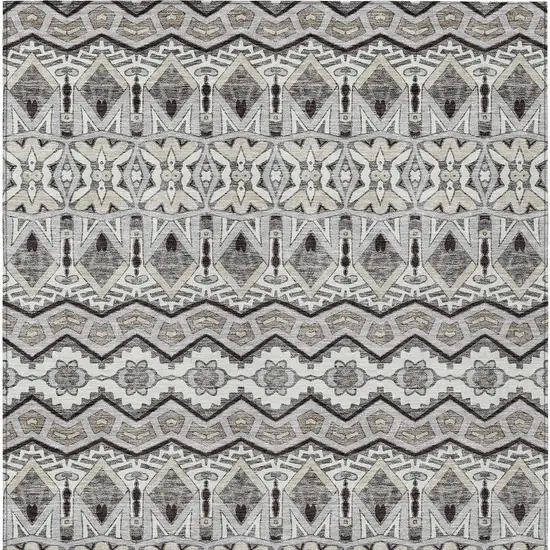 Gray Brown And Ivory Moroccan Washable Indoor Outdoor Area Rug Photo 8