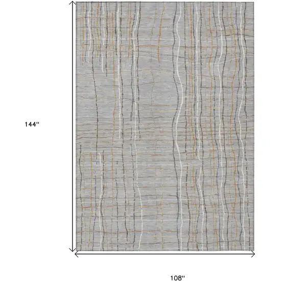Gray Brown And Ivory Striped Washable Indoor Outdoor Area Rug Photo 3