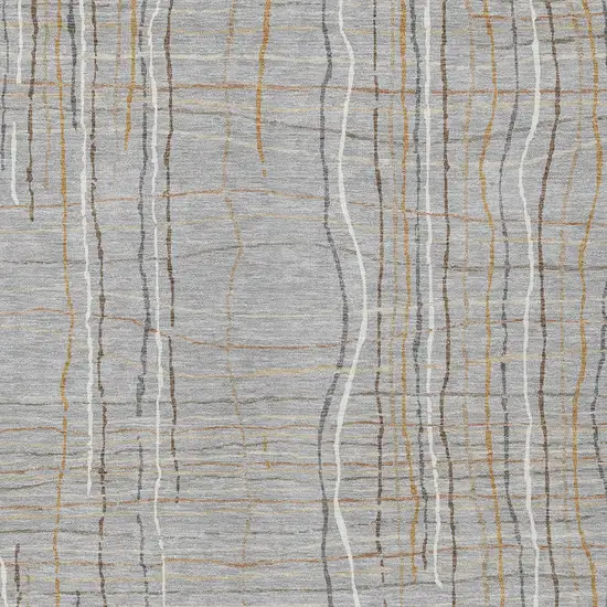 Gray Brown And Ivory Striped Washable Indoor Outdoor Area Rug Photo 6