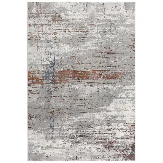 Gray Brown And Red Abstract Area Rug Photo 1
