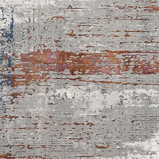 Gray Brown And Red Abstract Area Rug Photo 6