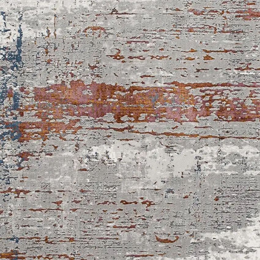 Gray Brown And Red Abstract Area Rug Photo 6