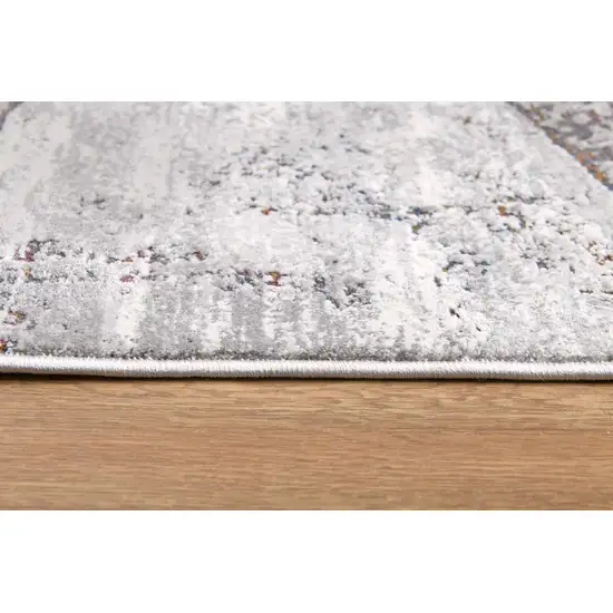 Gray Brown And Red Abstract Area Rug Photo 5
