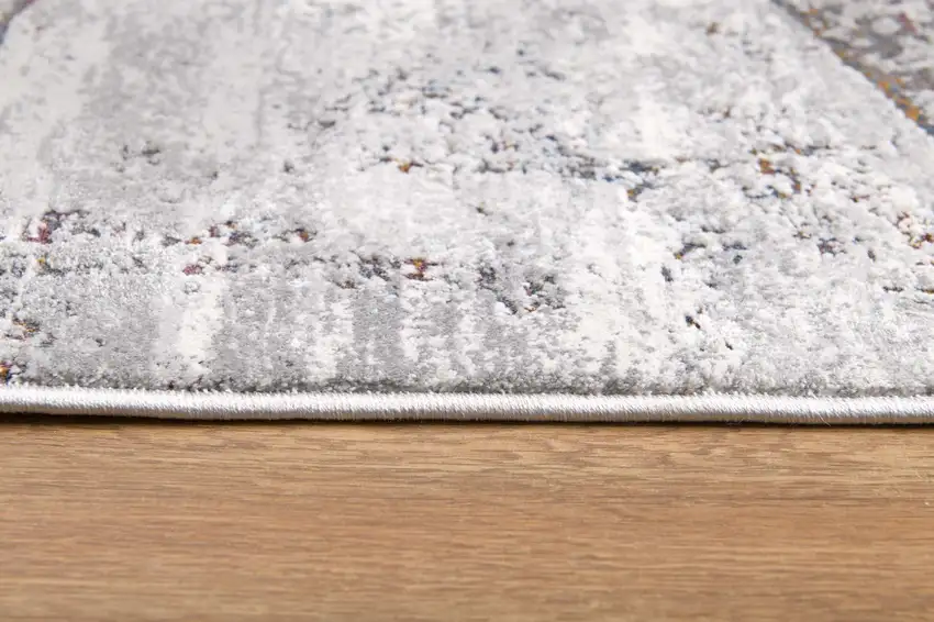 Gray Brown And Red Abstract Area Rug Photo 5