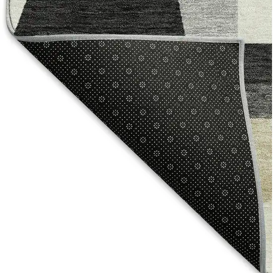 Gray Brown And White Geometric Washable Indoor Outdoor Area Rug Photo 9