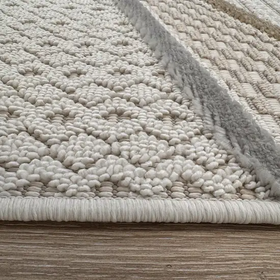 Gray Brown and Beige Abstract Area Rug Photo 6