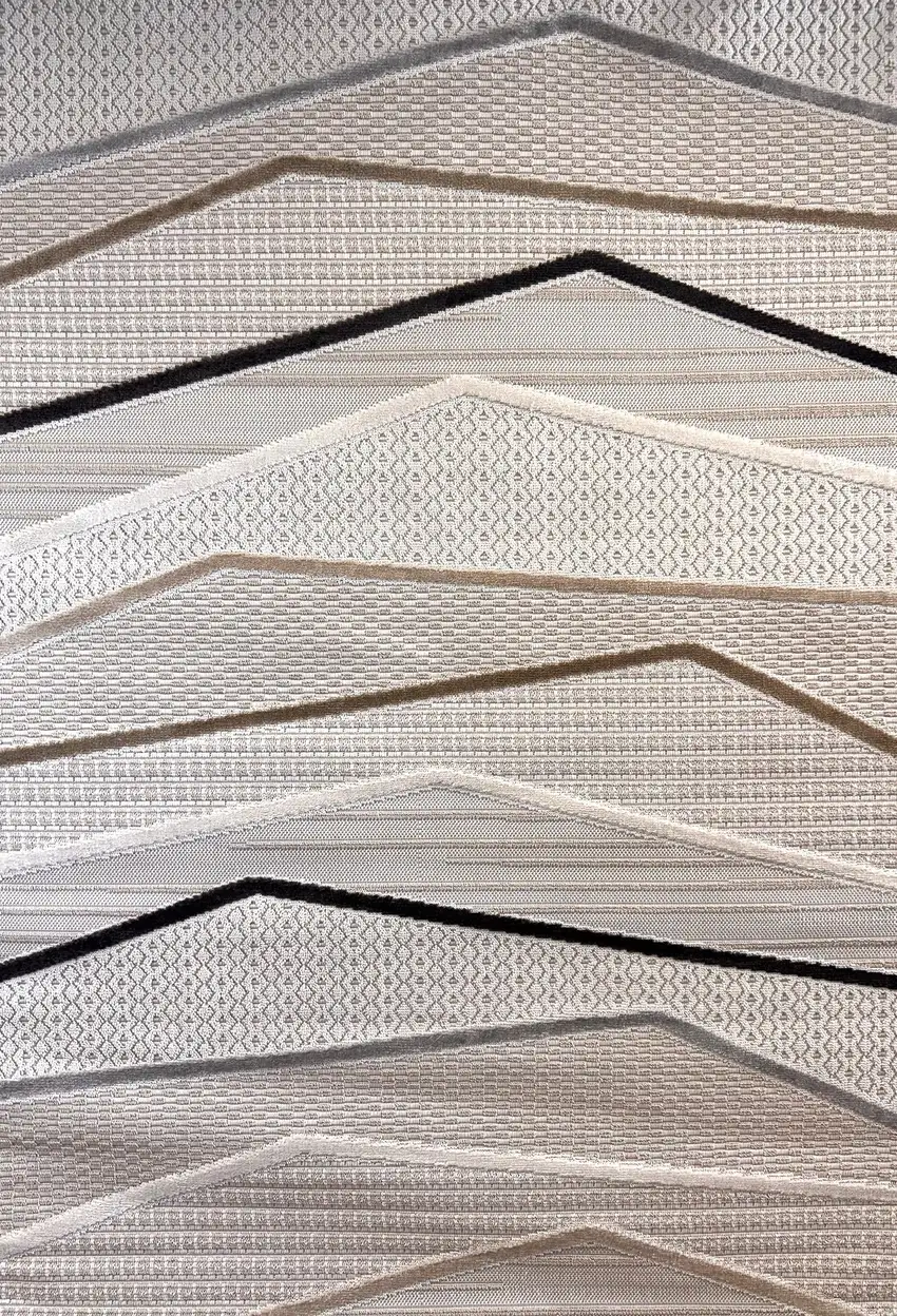 Gray Brown and Beige Abstract Area Rug Photo 2