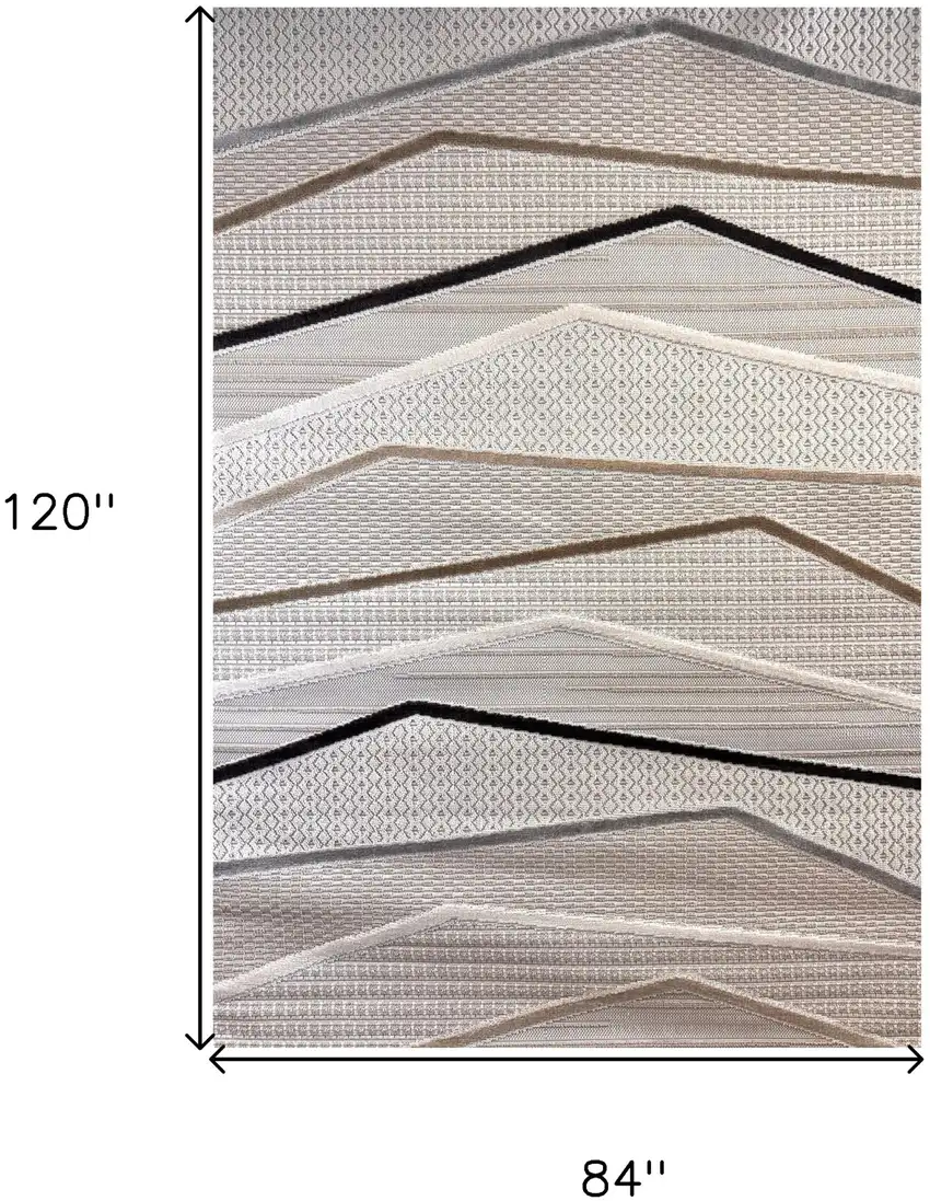 Gray Brown and Beige Abstract Area Rug Photo 3