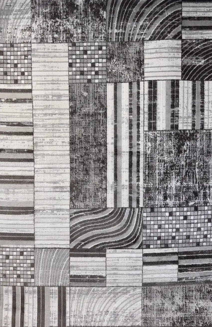 Gray Brown and Beige Abstract Area Rug Photo 2