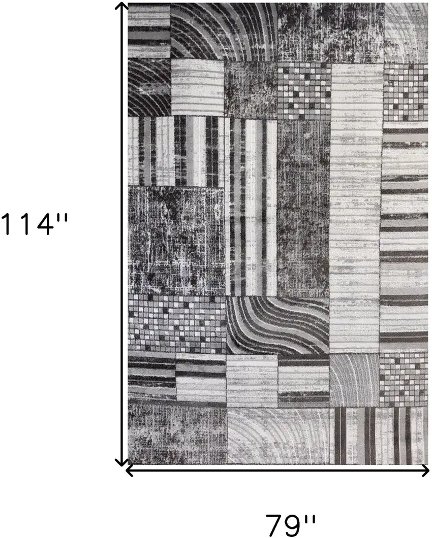 Gray Brown and Beige Abstract Area Rug Photo 6