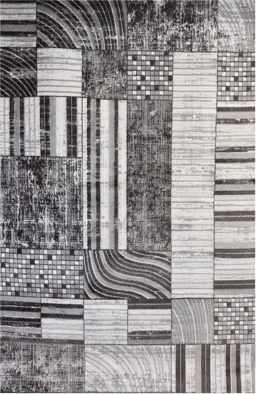 Gray Brown and Beige Abstract Area Rug Photo 2