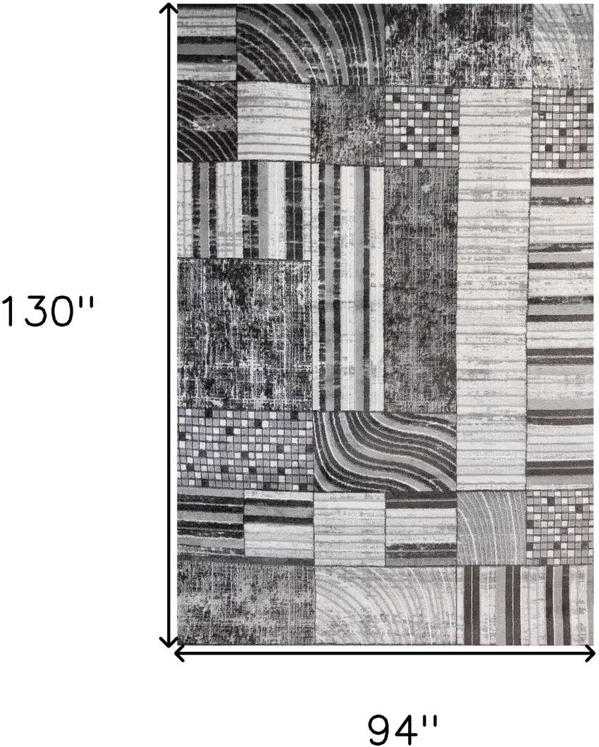 Gray Brown and Beige Abstract Area Rug Photo 6