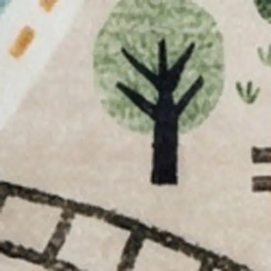 Gray Brown and Blue Juvenile Transportation Youthful Area Rug Photo 2