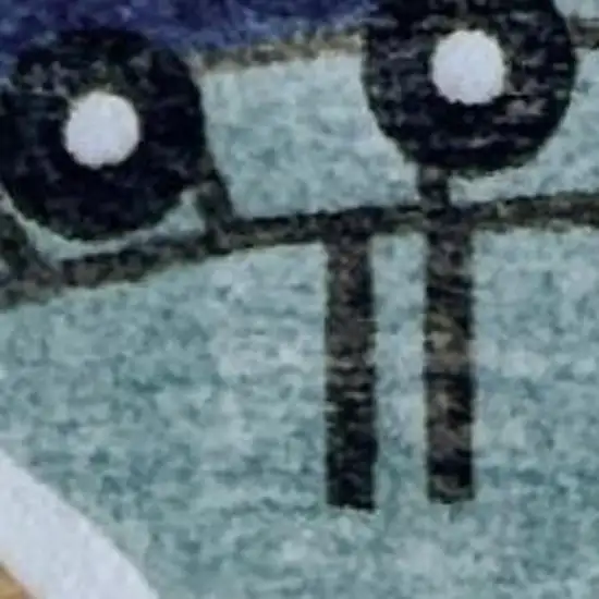 Gray Brown and Blue Juvenile Transportation Youthful Area Rug Photo 4