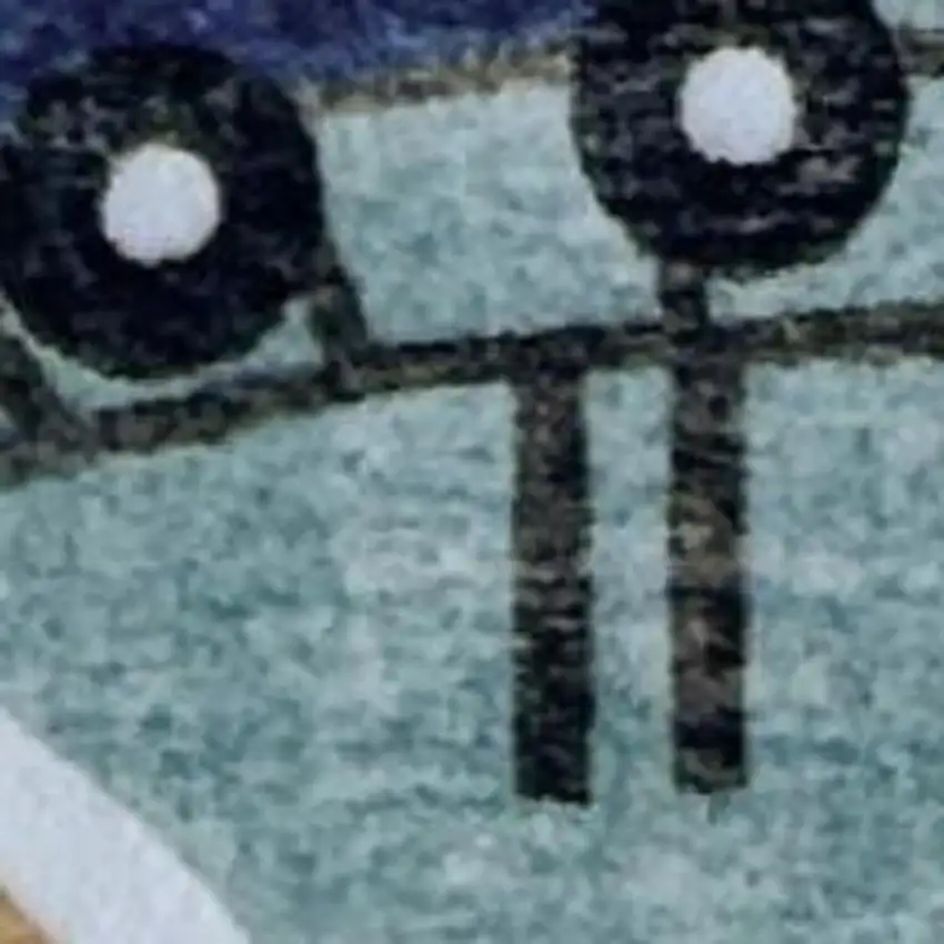 Gray Brown and Blue Juvenile Transportation Youthful Area Rug Photo 4