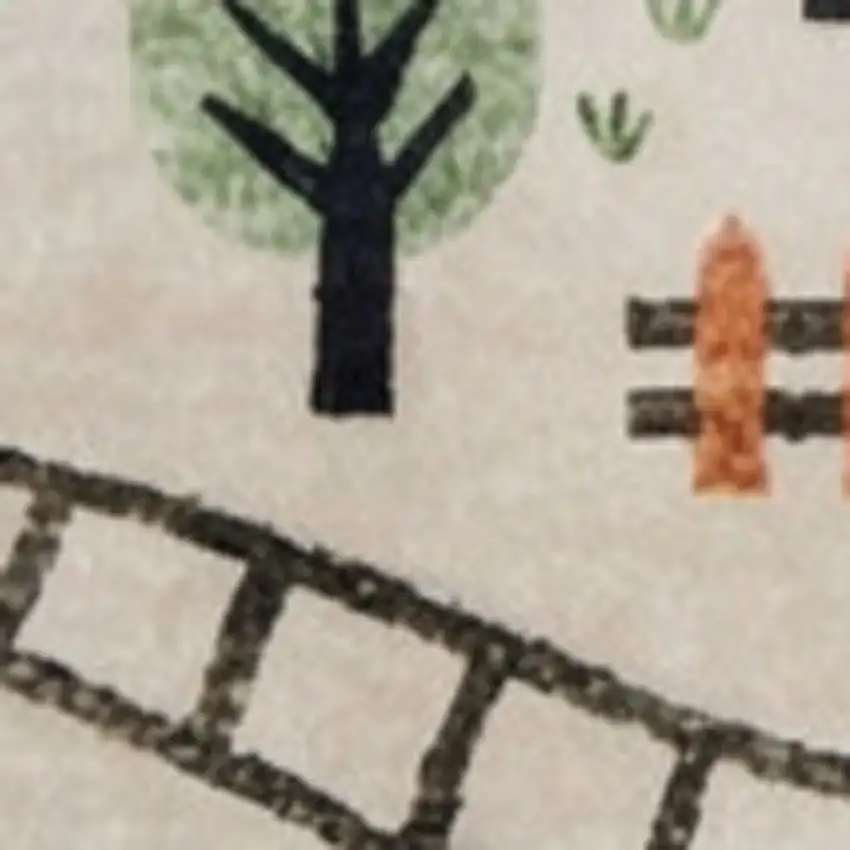 Gray Brown and Blue Juvenile Transportation Youthful Area Rug Photo 2