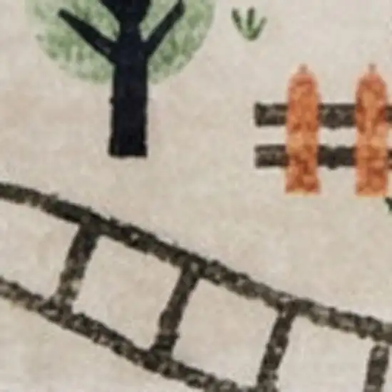 Gray Brown and Blue Juvenile Transportation Youthful Area Rug Photo 2