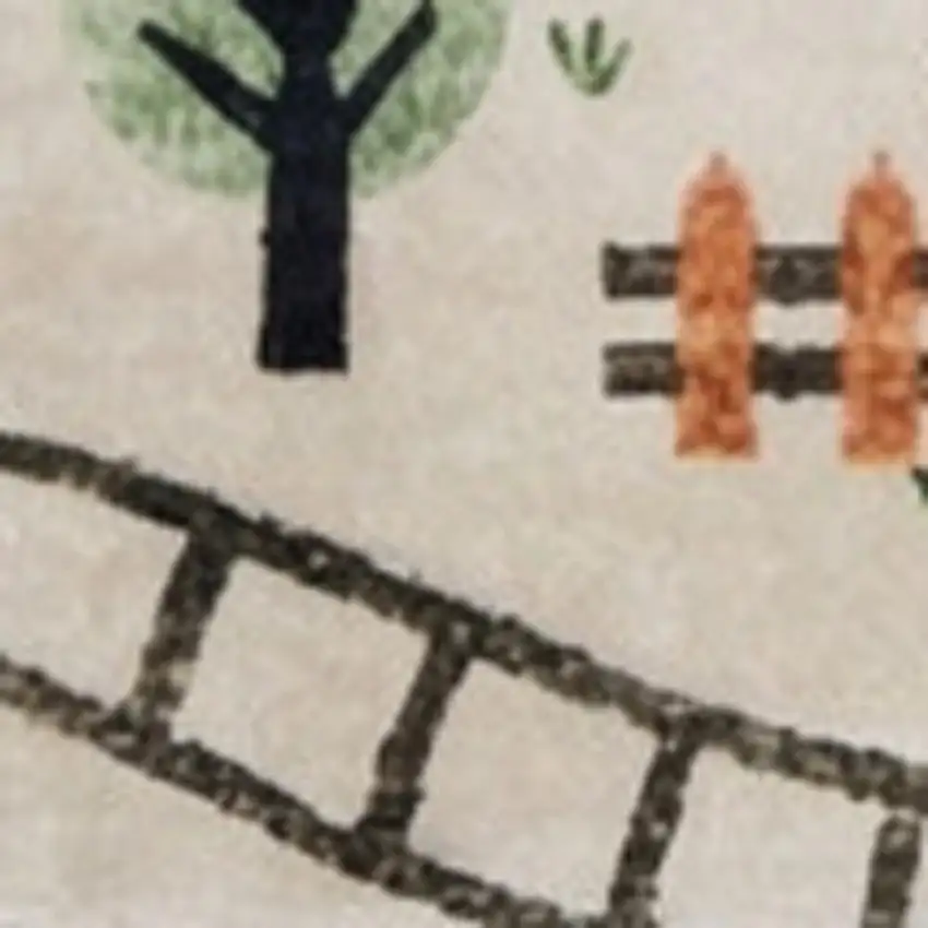 Gray Brown and Blue Juvenile Transportation Youthful Area Rug Photo 2