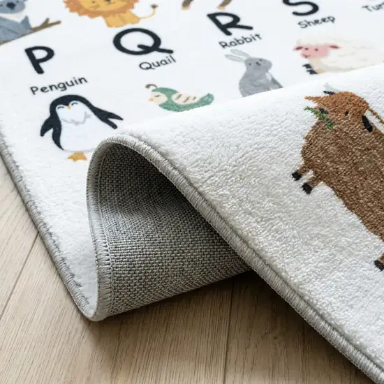 Gray Brown and Green Juvenile Alphabet Youthful Area Rug Photo 8