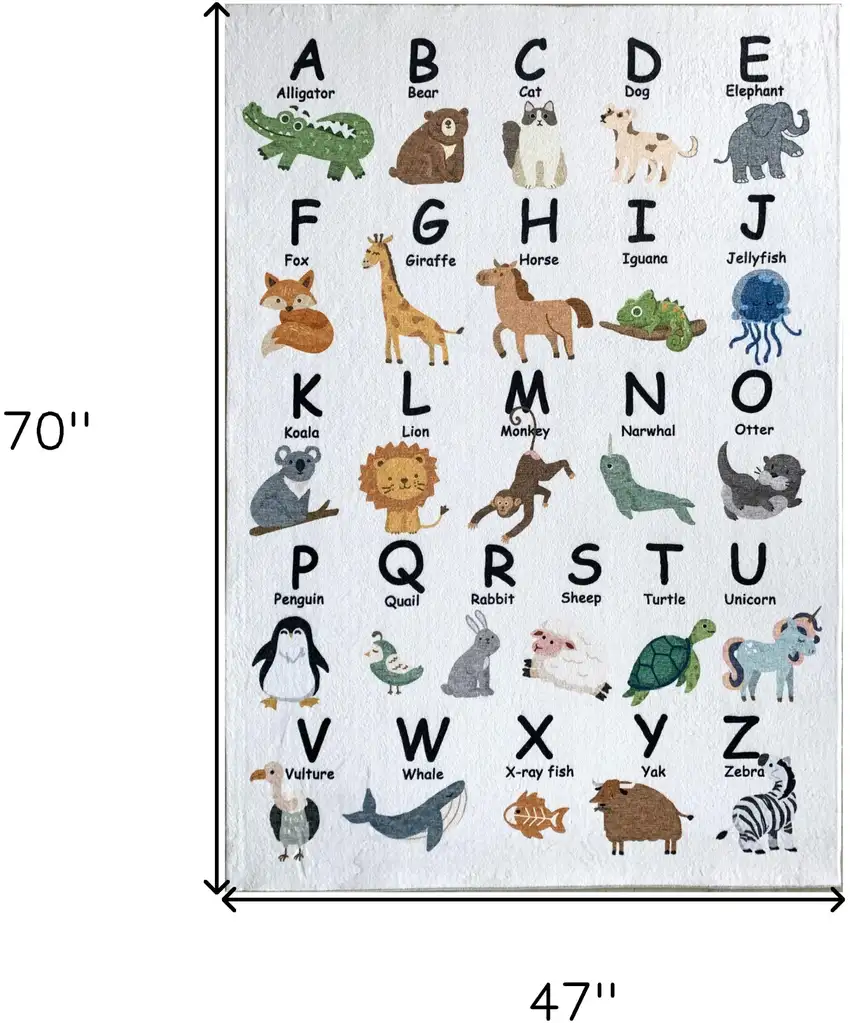 Gray Brown and Green Juvenile Alphabet Youthful Area Rug Photo 8