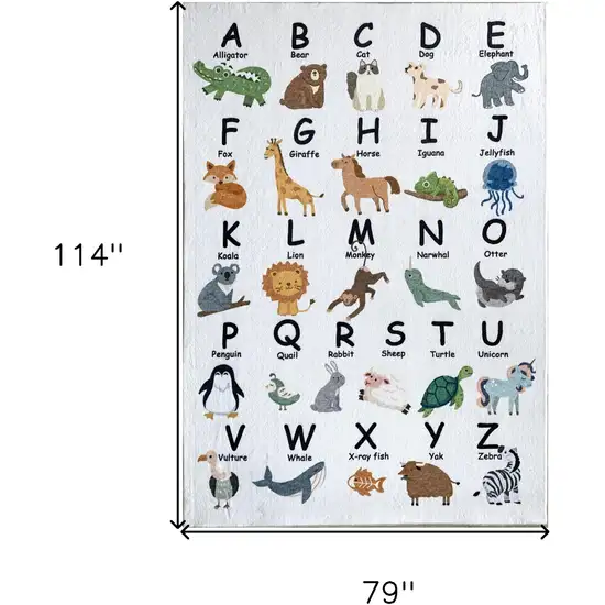 Gray Brown and Green Juvenile Alphabet Youthful Area Rug Photo 9