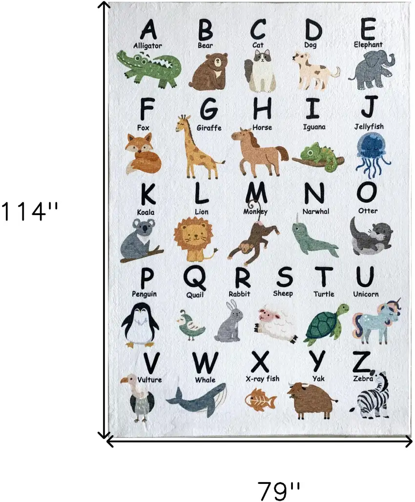 Gray Brown and Green Juvenile Alphabet Youthful Area Rug Photo 9