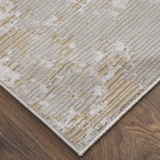 Gray Brown and Ivory Abstract Power Loom Area Rug Photo 9