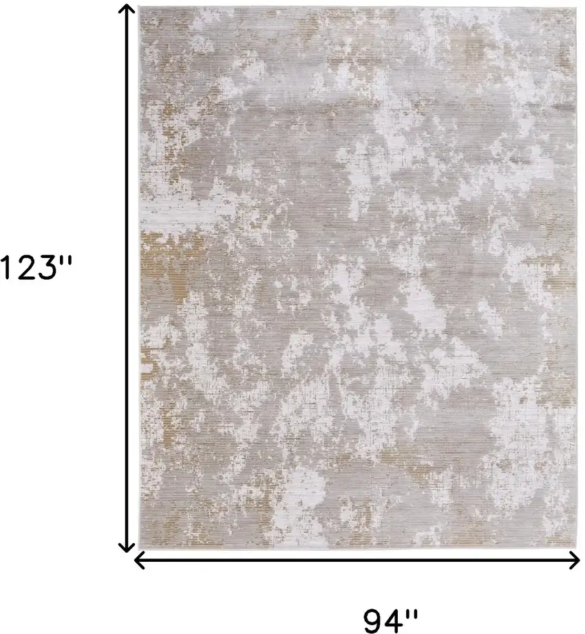 Gray Brown and Ivory Abstract Power Loom Area Rug Photo 3