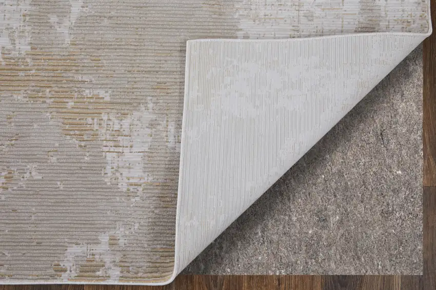 Gray Brown and Ivory Abstract Power Loom Area Rug Photo 6