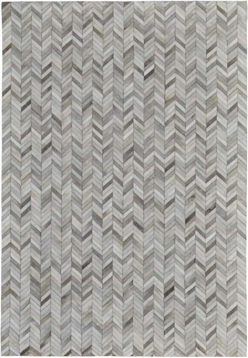 Gray Brown and Ivory Faux Cowhide Animal Print Power Loom Area Rug Photo 6