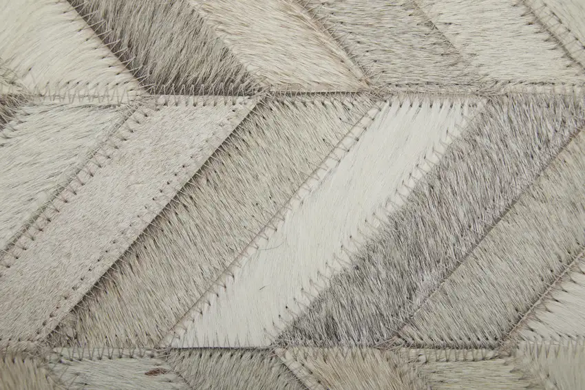 Gray Brown and Ivory Faux Cowhide Animal Print Power Loom Area Rug Photo 7