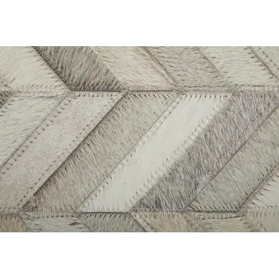 Gray Brown and Ivory Faux Cowhide Animal Print Power Loom Area Rug Photo 4
