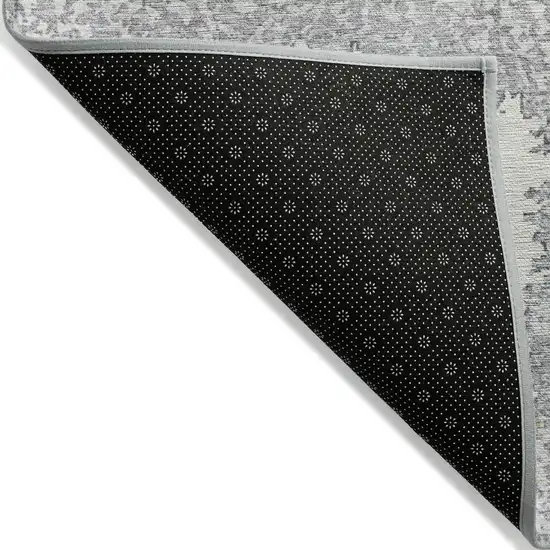 Gray Charcoal And Beige Geometric Washable Indoor Outdoor Area Rug Photo 9