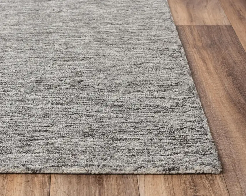 Gray Charcoal And Black Wool Hand Tufted Area Rug Photo 3