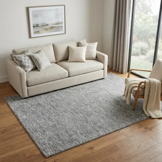 Gray Charcoal And Black Wool Hand Tufted Area Rug Photo 1