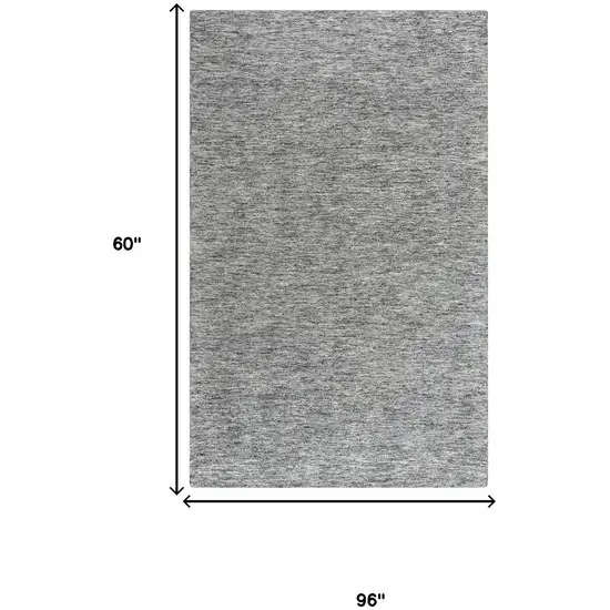 Gray Charcoal And Black Wool Hand Tufted Area Rug Photo 7