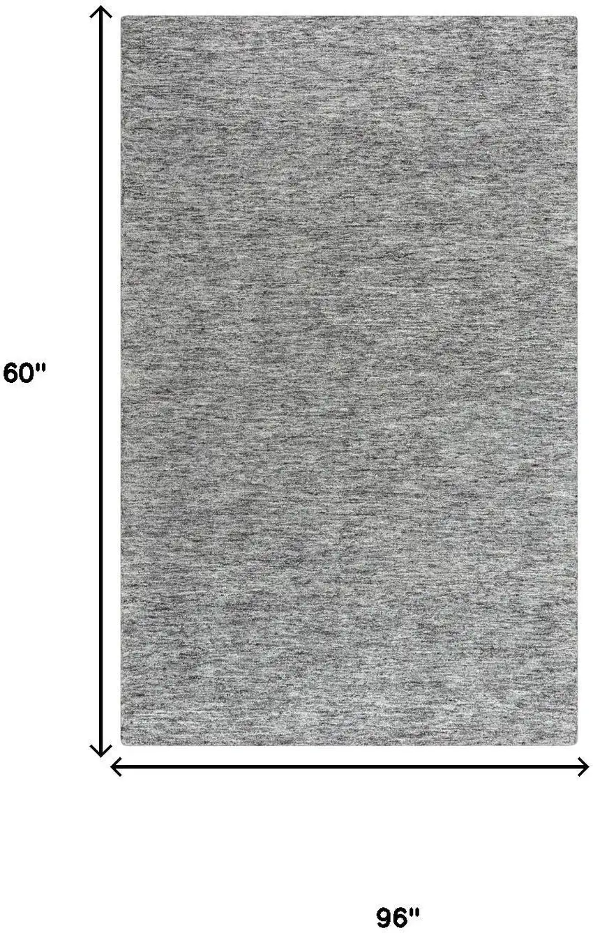 Gray Charcoal And Black Wool Hand Tufted Area Rug Photo 7