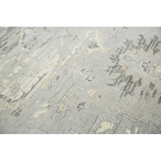 Gray Charcoal And Cream New Zealand Lambs Wool Oriental Hand Carved Handmade Area Rug Photo 4