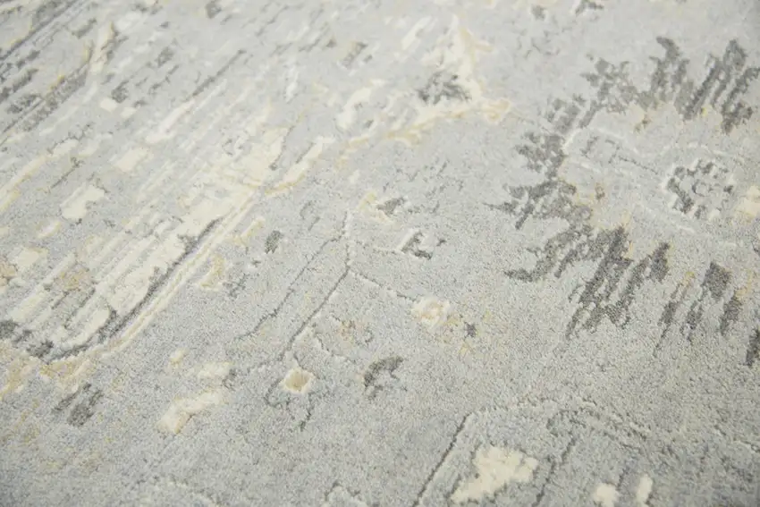 Gray Charcoal And Cream New Zealand Lambs Wool Oriental Hand Carved Handmade Area Rug Photo 4