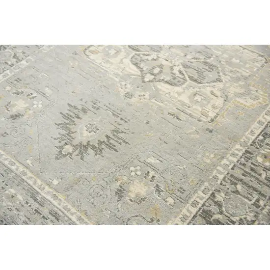 Gray Charcoal And Cream New Zealand Lambs Wool Oriental Hand Carved Handmade Area Rug Photo 3