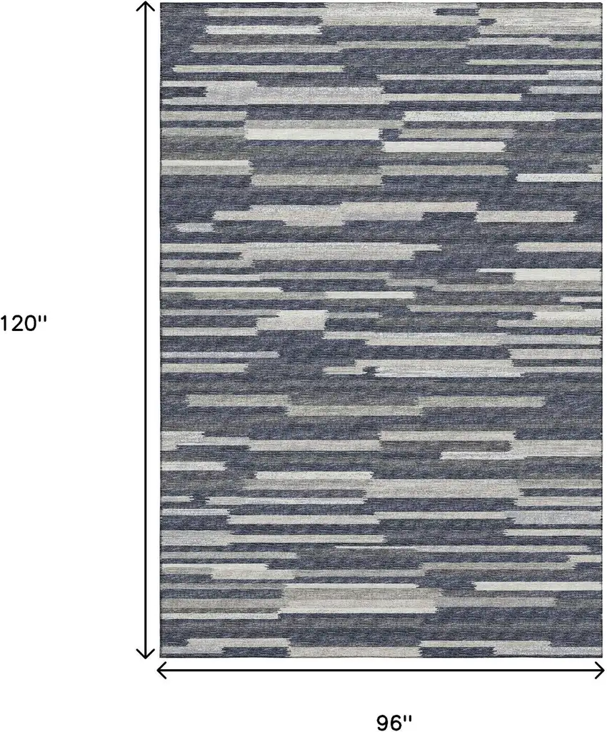 Gray Charcoal And Ivory Abstract Washable Area Rug With UV Protection Photo 3