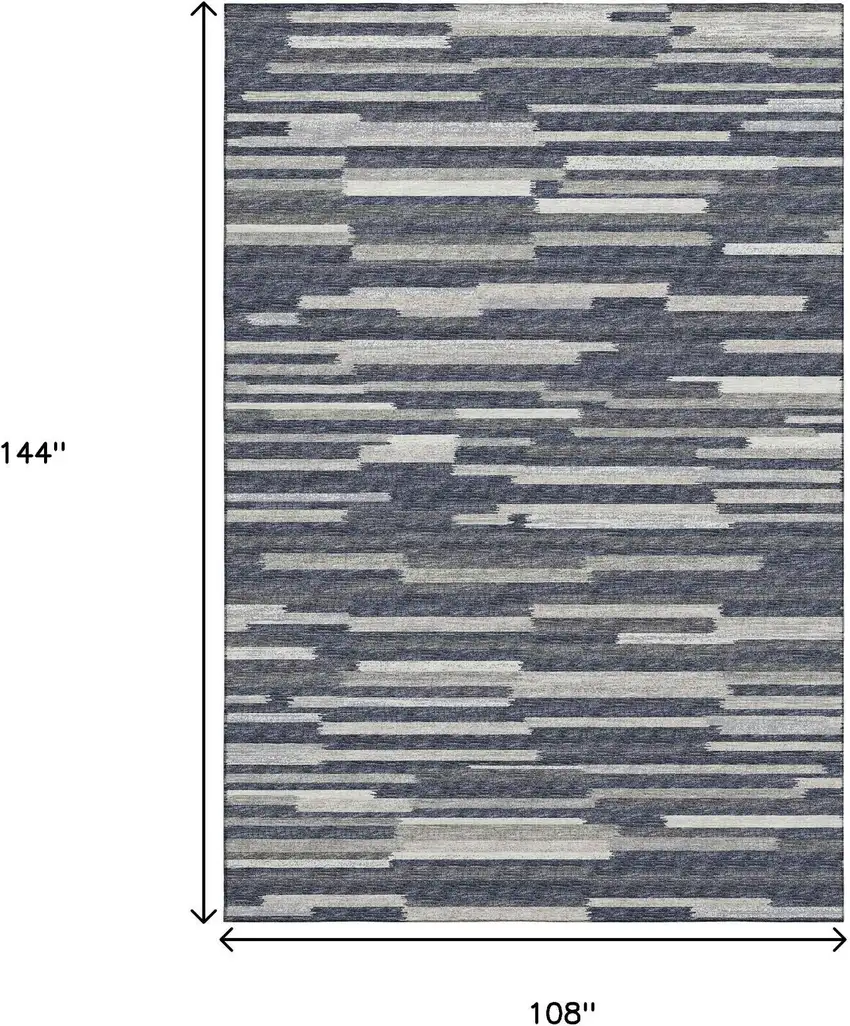 Gray Charcoal And Ivory Abstract Washable Area Rug With UV Protection Photo 3