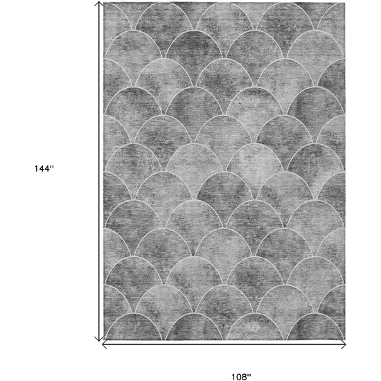 Gray Charcoal And Ivory Abstract Washable Indoor Outdoor Area Rug Photo 3
