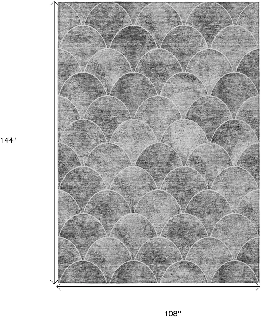 Gray Charcoal And Ivory Abstract Washable Indoor Outdoor Area Rug Photo 3