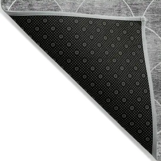 Gray Charcoal And Ivory Abstract Washable Indoor Outdoor Area Rug Photo 4