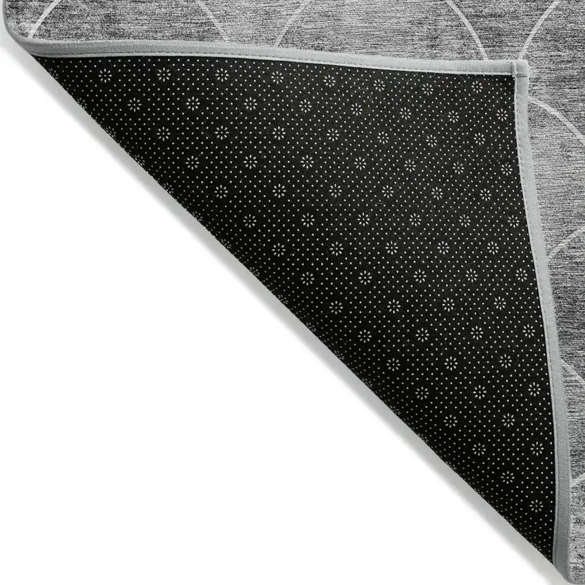 Gray Charcoal And Ivory Abstract Washable Indoor Outdoor Area Rug Photo 4