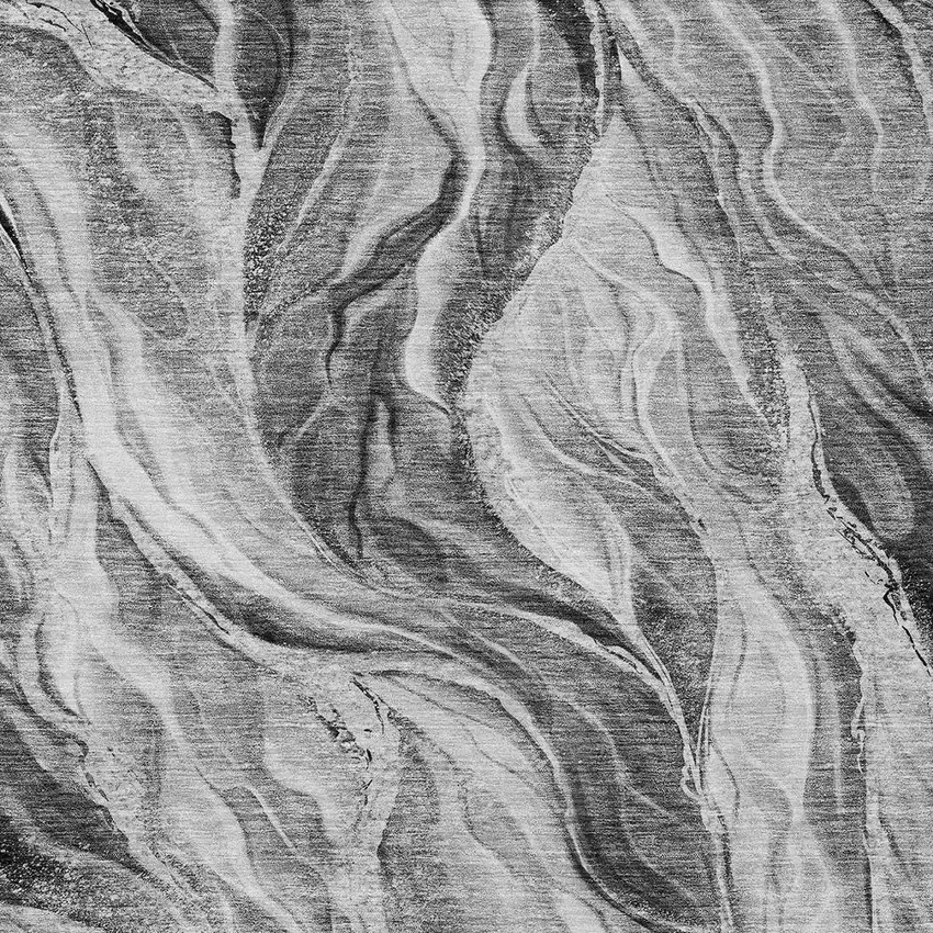 Gray Charcoal And Ivory Abstract Washable Indoor Outdoor Area Rug Photo 4