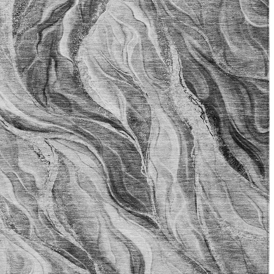 Gray Charcoal And Ivory Abstract Washable Indoor Outdoor Area Rug Photo 4