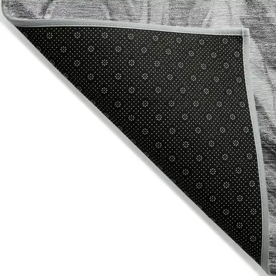 Gray Charcoal And Ivory Abstract Washable Indoor Outdoor Area Rug Photo 2