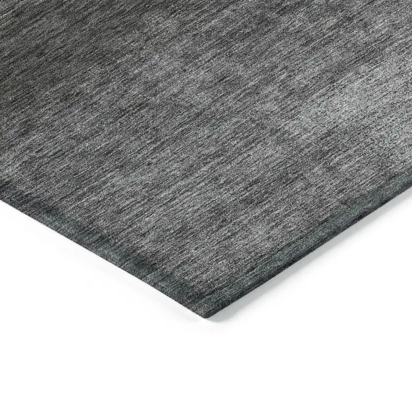 Gray Charcoal And Ivory Abstract Washable Indoor Outdoor Area Rug Photo 3